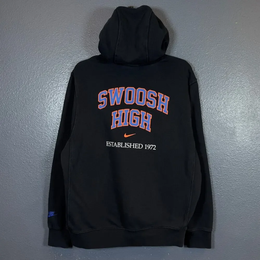 Nike M men’s black hoodie center swoosh high big logo athletics Team Champions